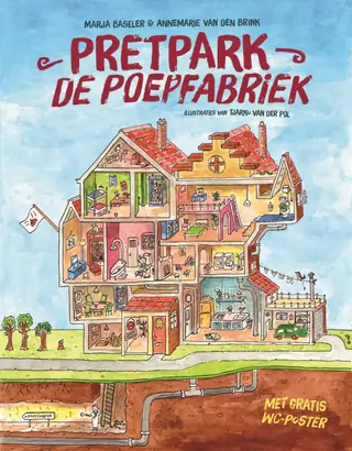Boekomslag Pretpark de Poepfabriek - geschreven door Marja Baseler